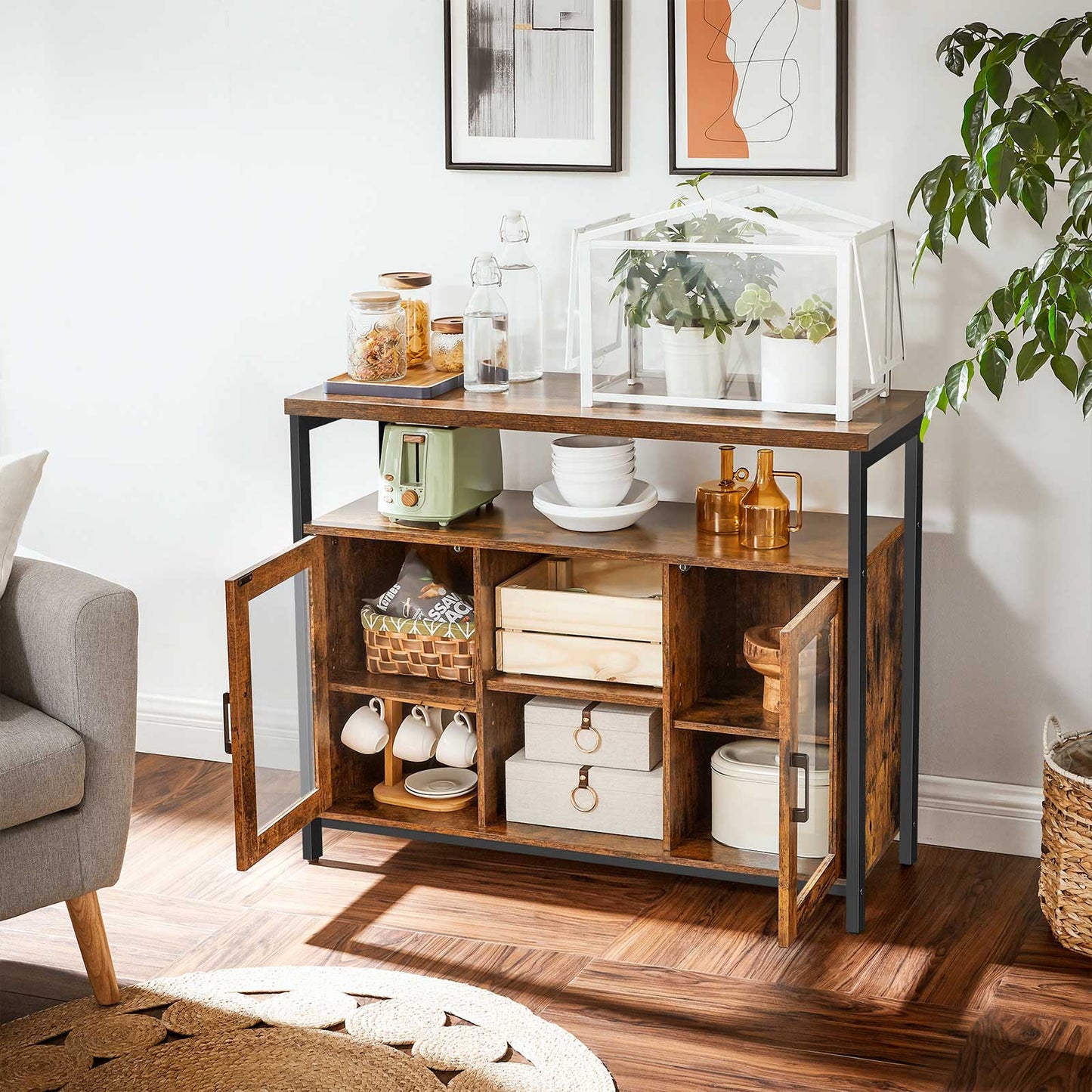 Sideboard Rustic Brown and Black - image 4