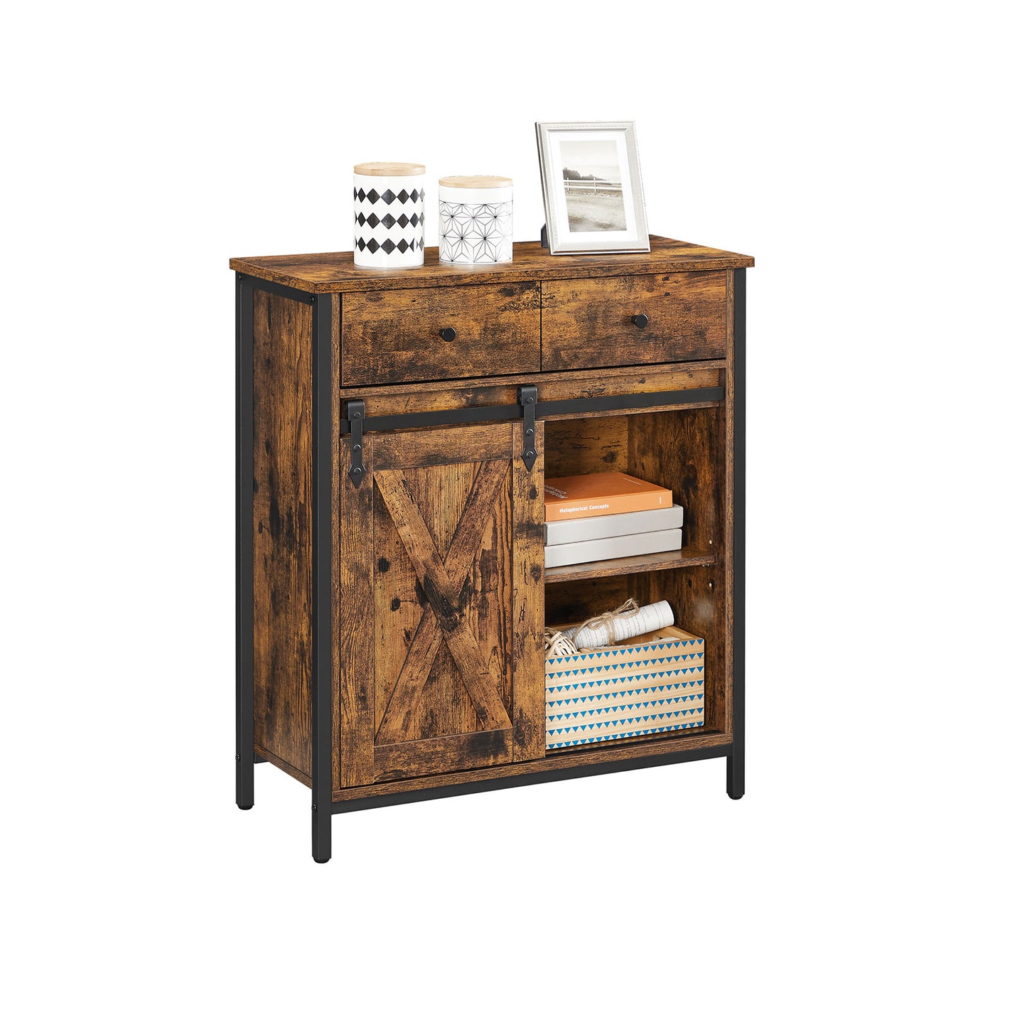 Industrial Storage Sideboard with Sliding Barn Door - image 3