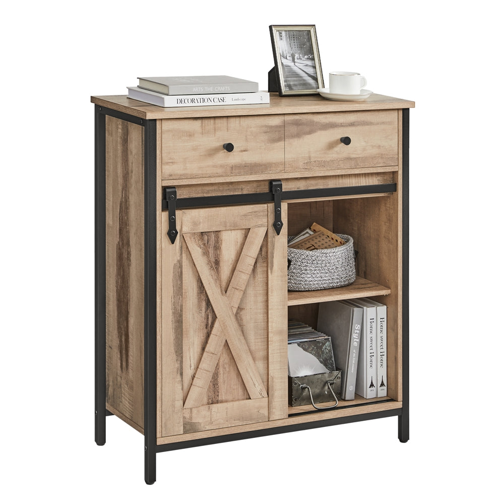 Industrial Storage Sideboard with Sliding Barn Door - image 9