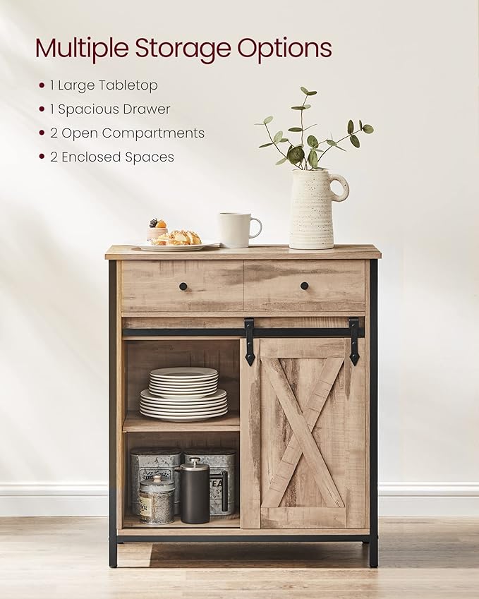 Industrial Storage Sideboard with Sliding Barn Door - image 11