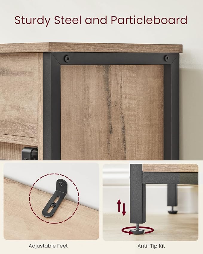 Industrial Storage Sideboard with Sliding Barn Door - image 14