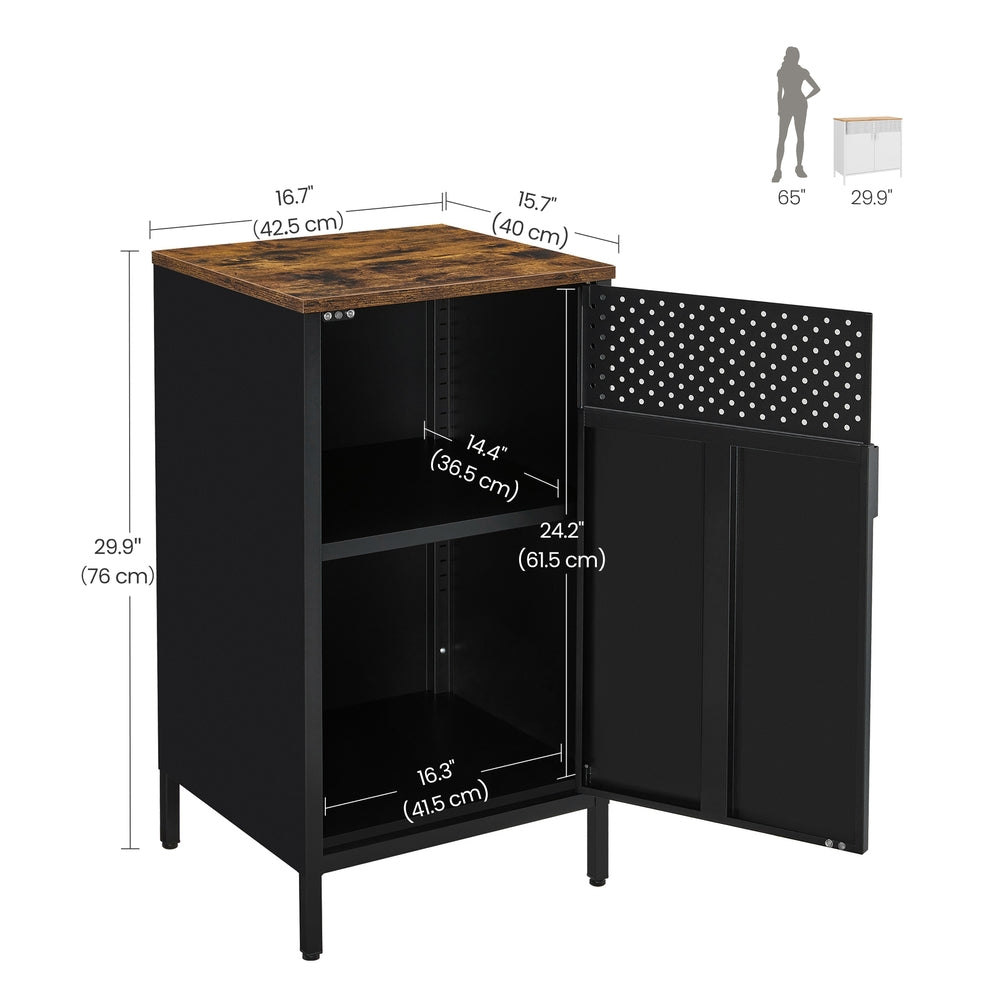 Storage Cabinet Rustic Brown and Black - image 1