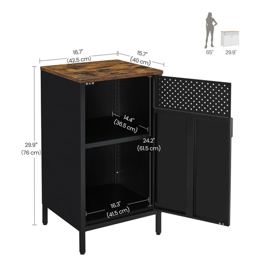 Storage Cabinet Rustic Brown and Black - image 1