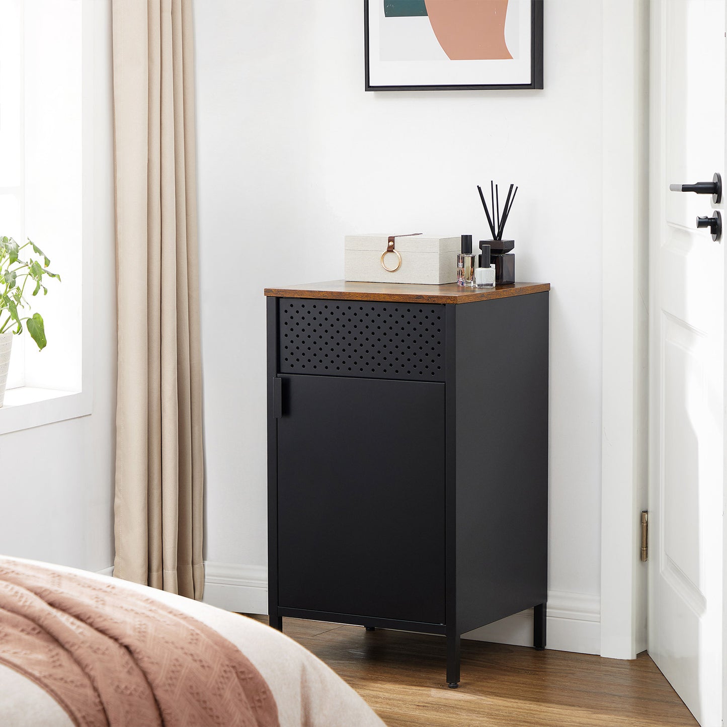 Storage Cabinet Rustic Brown and Black - image 4
