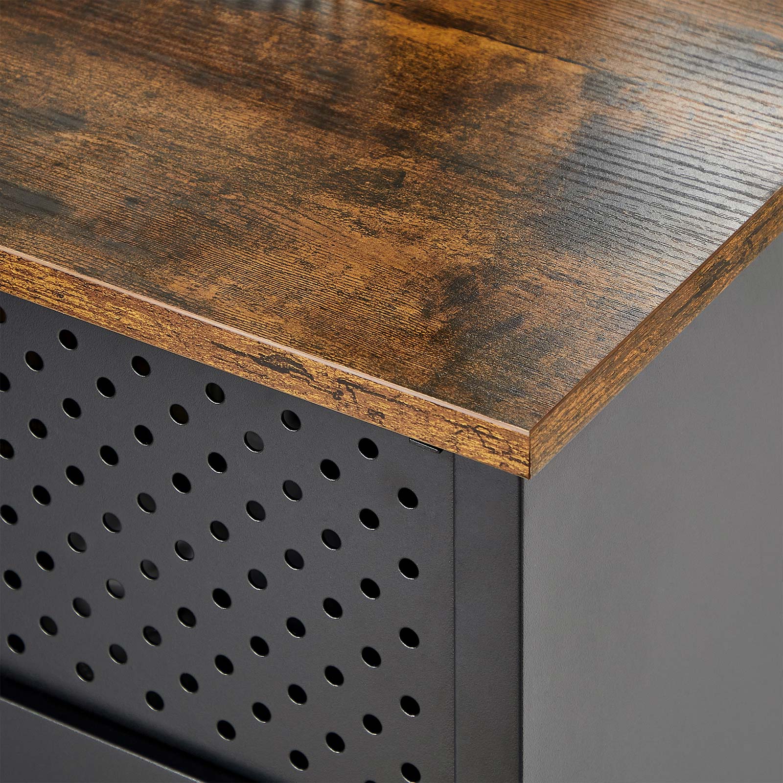 Storage Cabinet Rustic Brown and Black - image 6