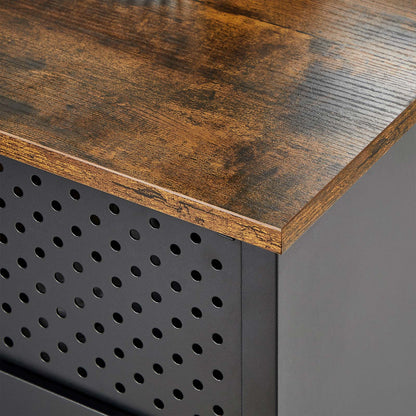 Storage Cabinet Rustic Brown and Black - image 6