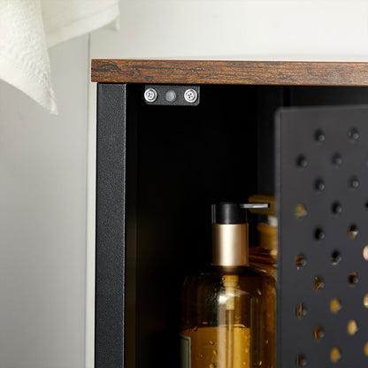 Storage Cabinet Rustic Brown and Black - image 7