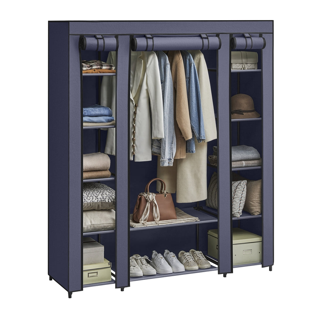 Fabric Wardrobe Navy Blue - image 1