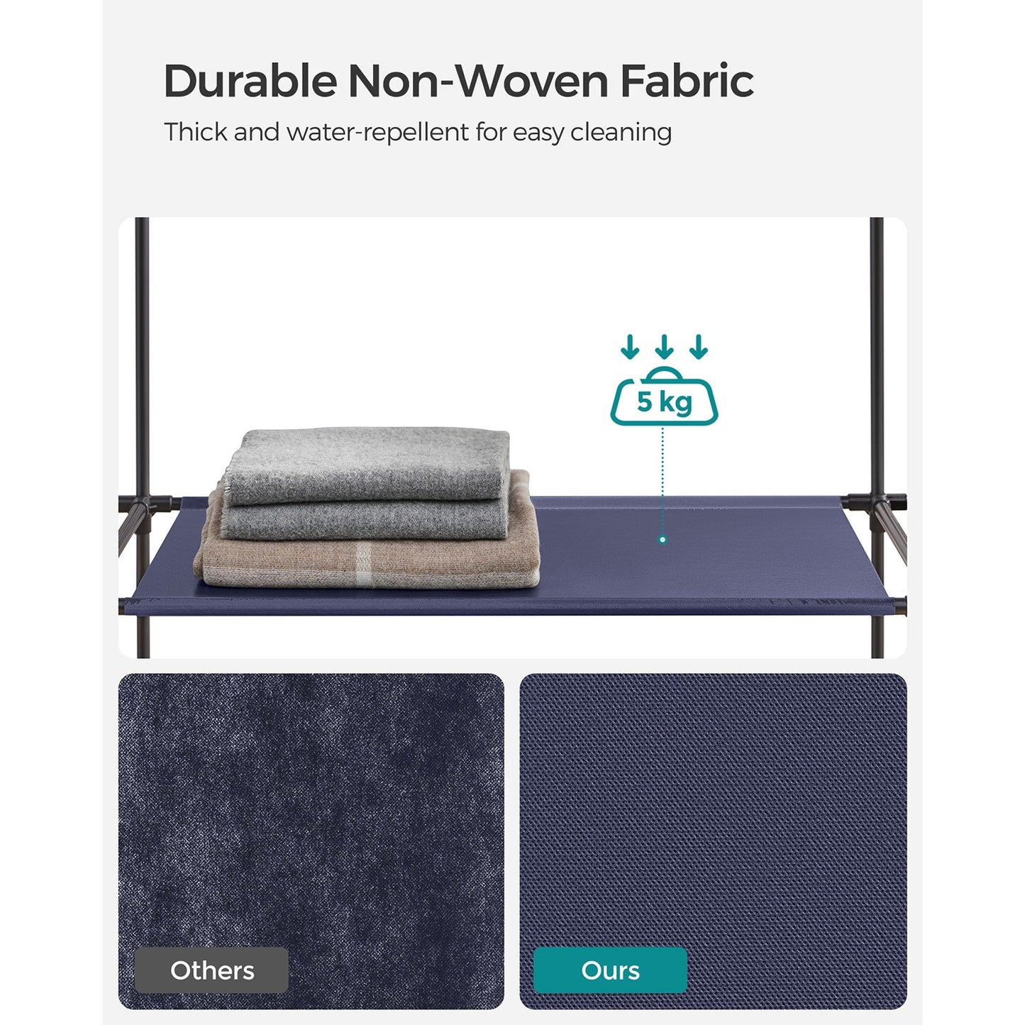 Fabric Wardrobe Navy Blue - image 5
