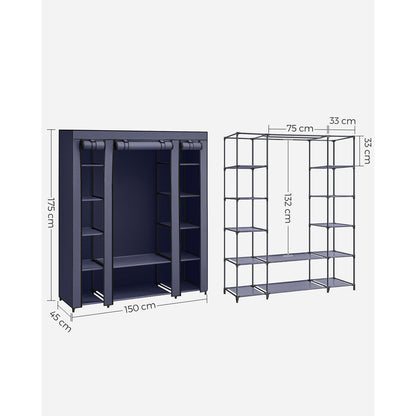 Fabric Wardrobe Navy Blue - image 7