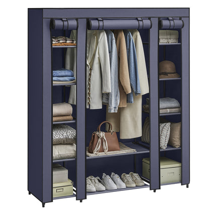 Fabric Wardrobe Navy Blue - image 9
