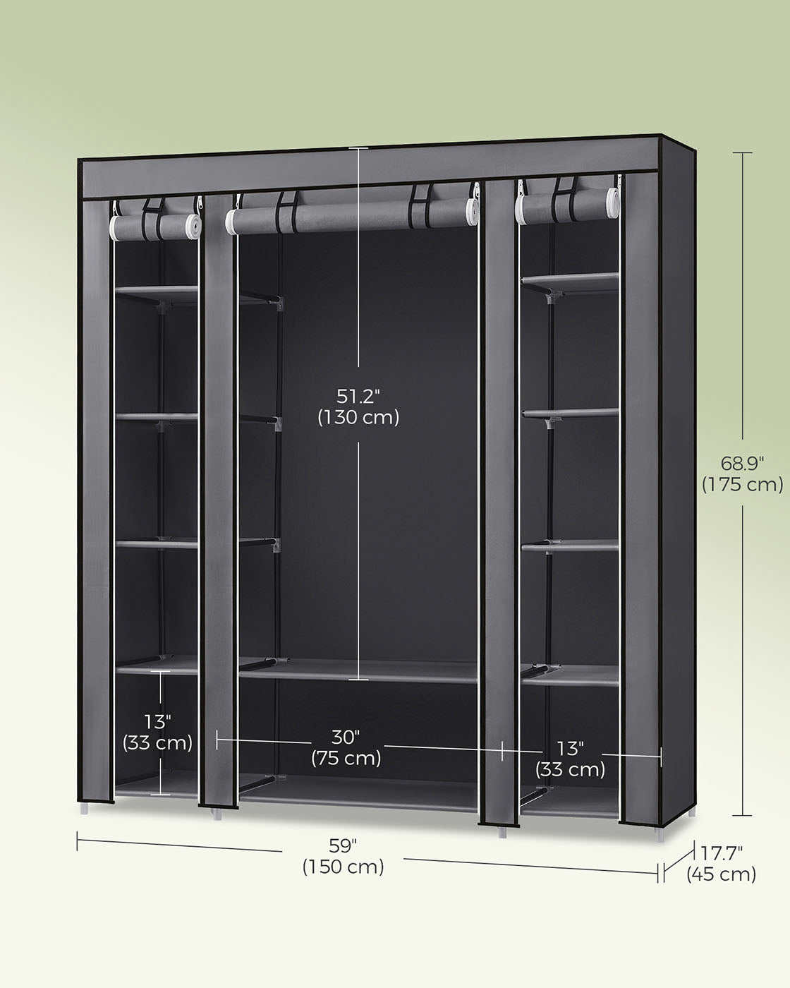12 Shelves Canvas Wardrobe - image 15