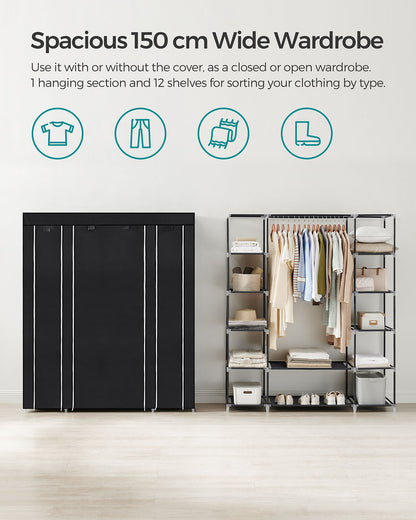 12 Shelves Canvas Wardrobe - image 4