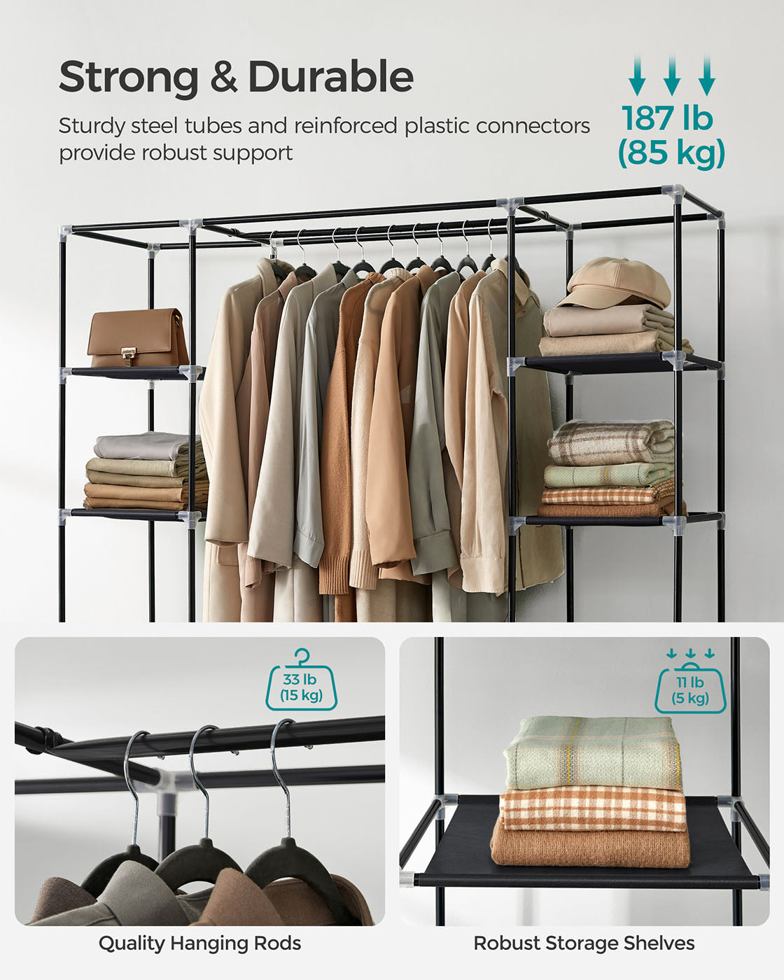12 Shelves Canvas Wardrobe - image 5