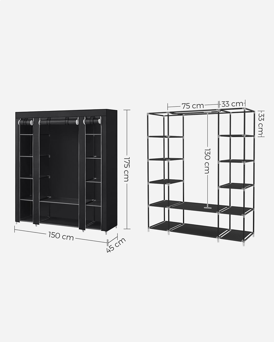 12 Shelves Canvas Wardrobe - image 8