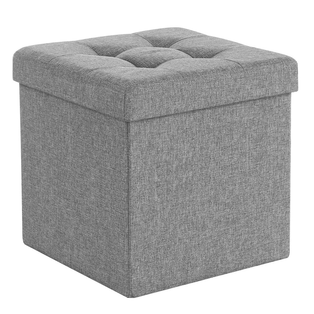 Light Grey Storage Ottoman - image 1