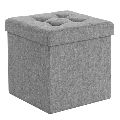 Light Grey Storage Ottoman - image 1