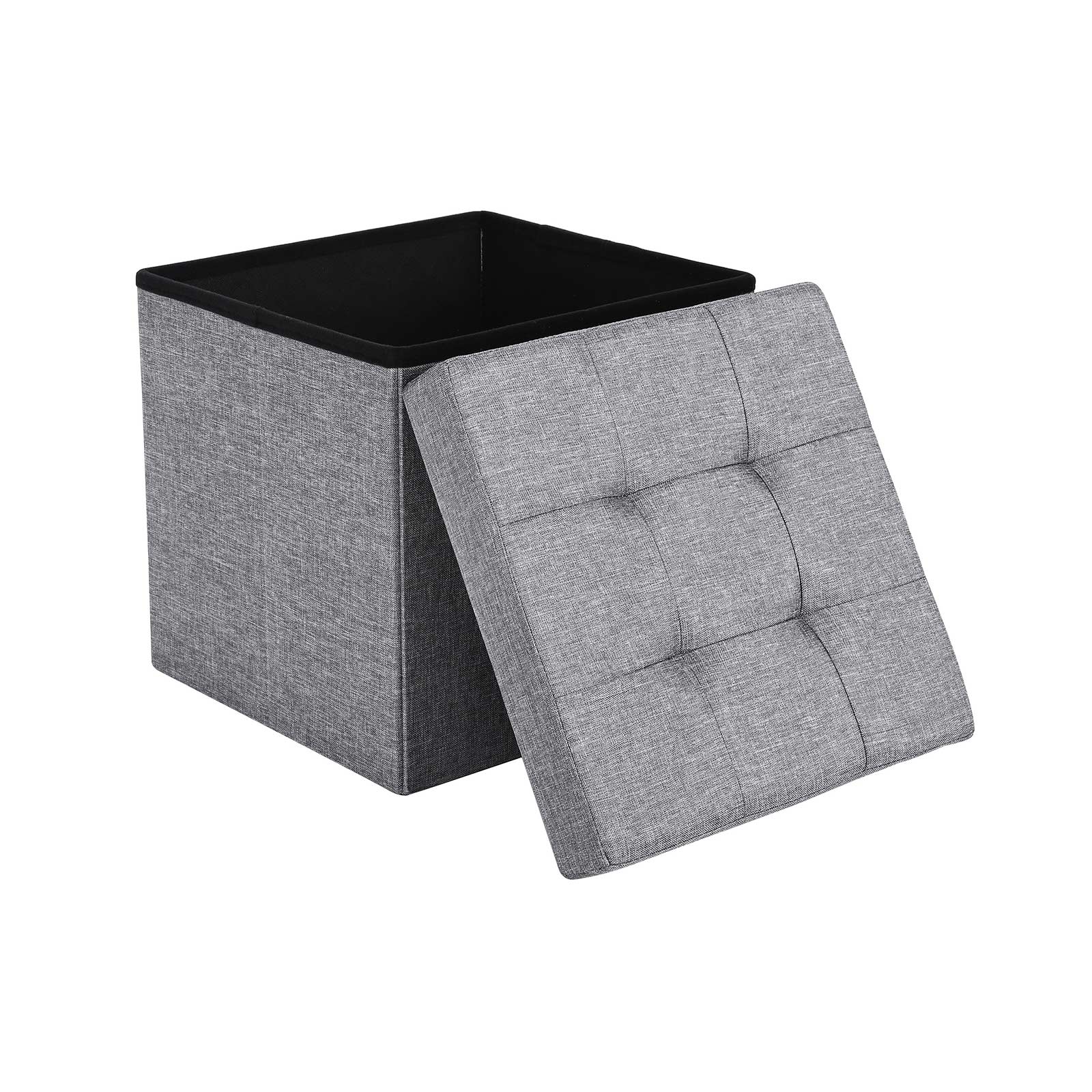 Light Grey Storage Ottoman - image 2