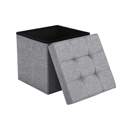 Light Grey Storage Ottoman - image 2