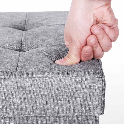 Light Grey Storage Ottoman - image 5