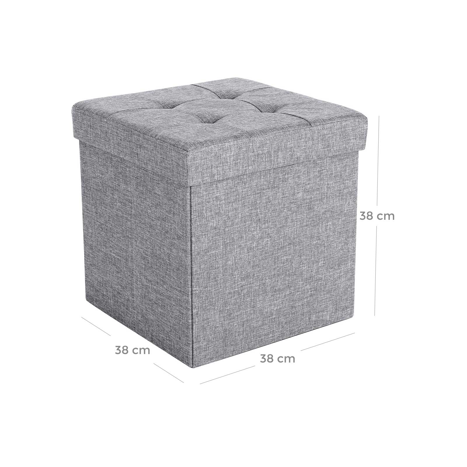 Light Grey Storage Ottoman - image 6