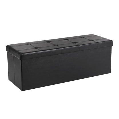 110 cm Ottoman Storage Box Dark Grey - image 49