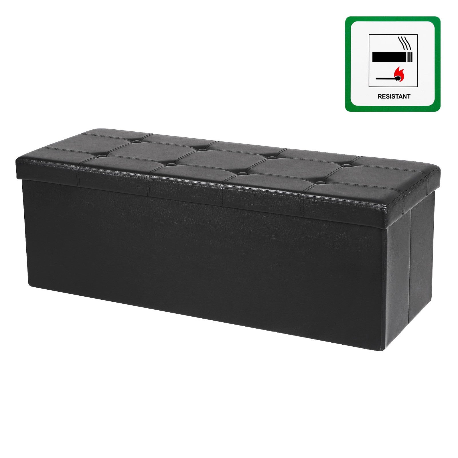 110 cm Ottoman Storage Box Dark Grey - image 52