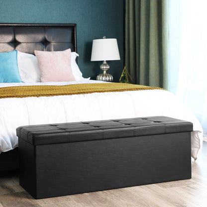 110 cm Ottoman Storage Box Dark Grey - image 48