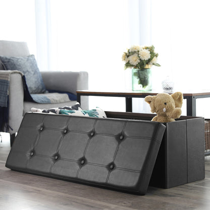 110 cm Ottoman Storage Box Dark Grey - image 54