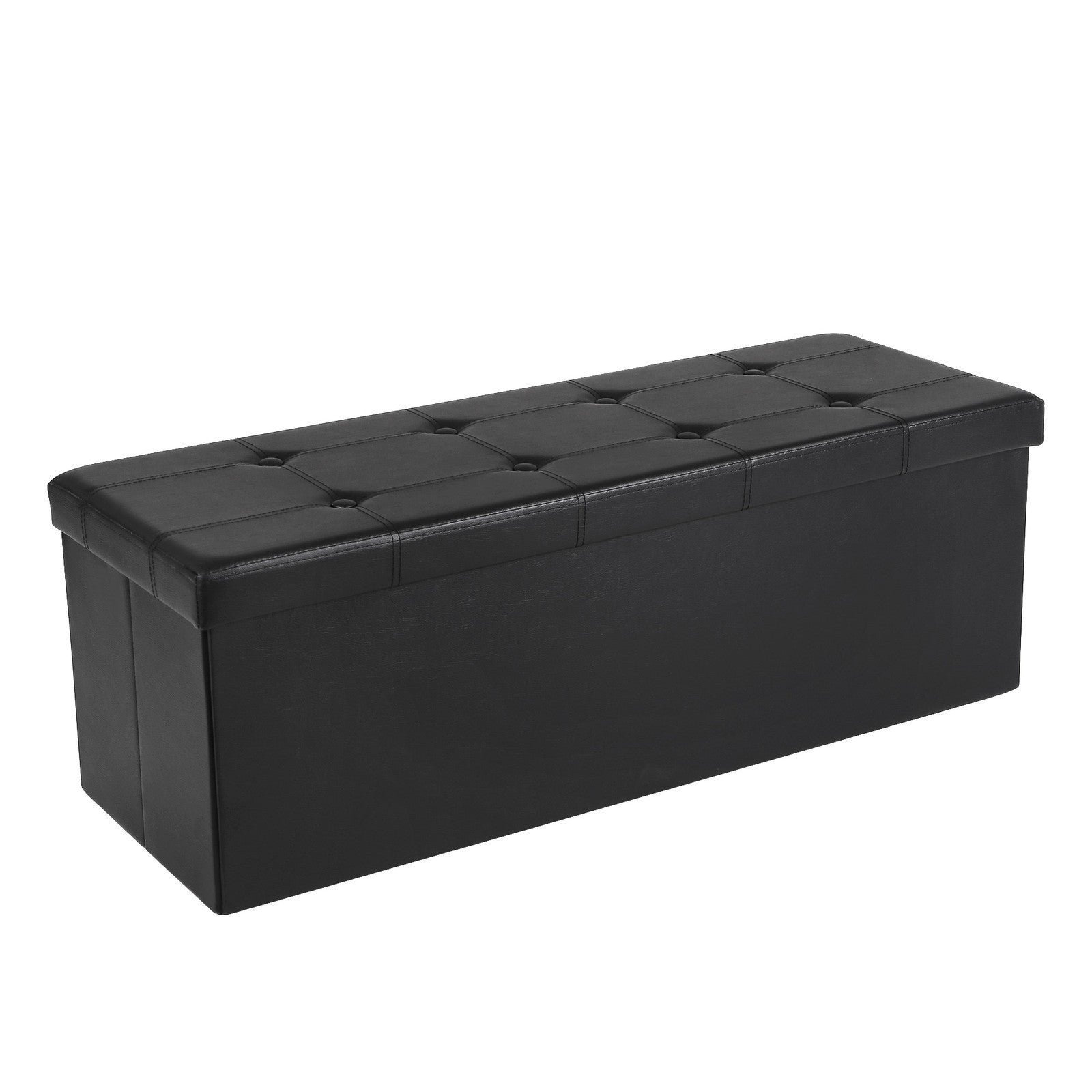 110 cm Ottoman Storage Box Dark Grey - image 56