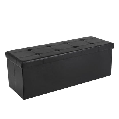 110 cm Ottoman Storage Box Dark Grey - image 56