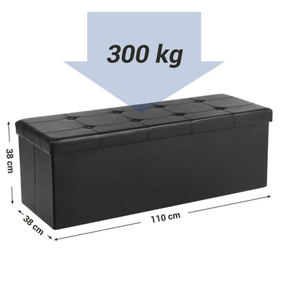 110 cm Ottoman Storage Box Dark Grey - image 57