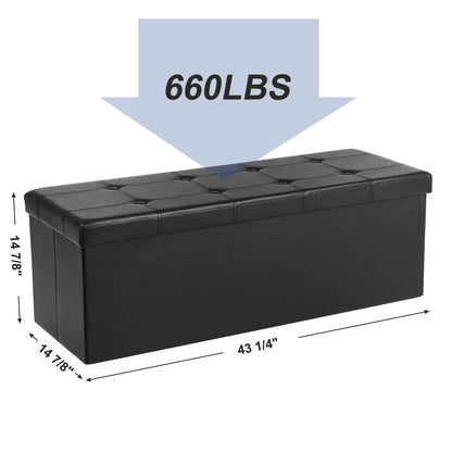 110 cm Ottoman Storage Box Dark Grey - image 58