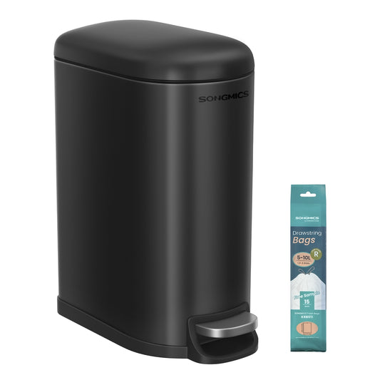 10L Small Pedal Bathroom Bin with Lid - image 1
