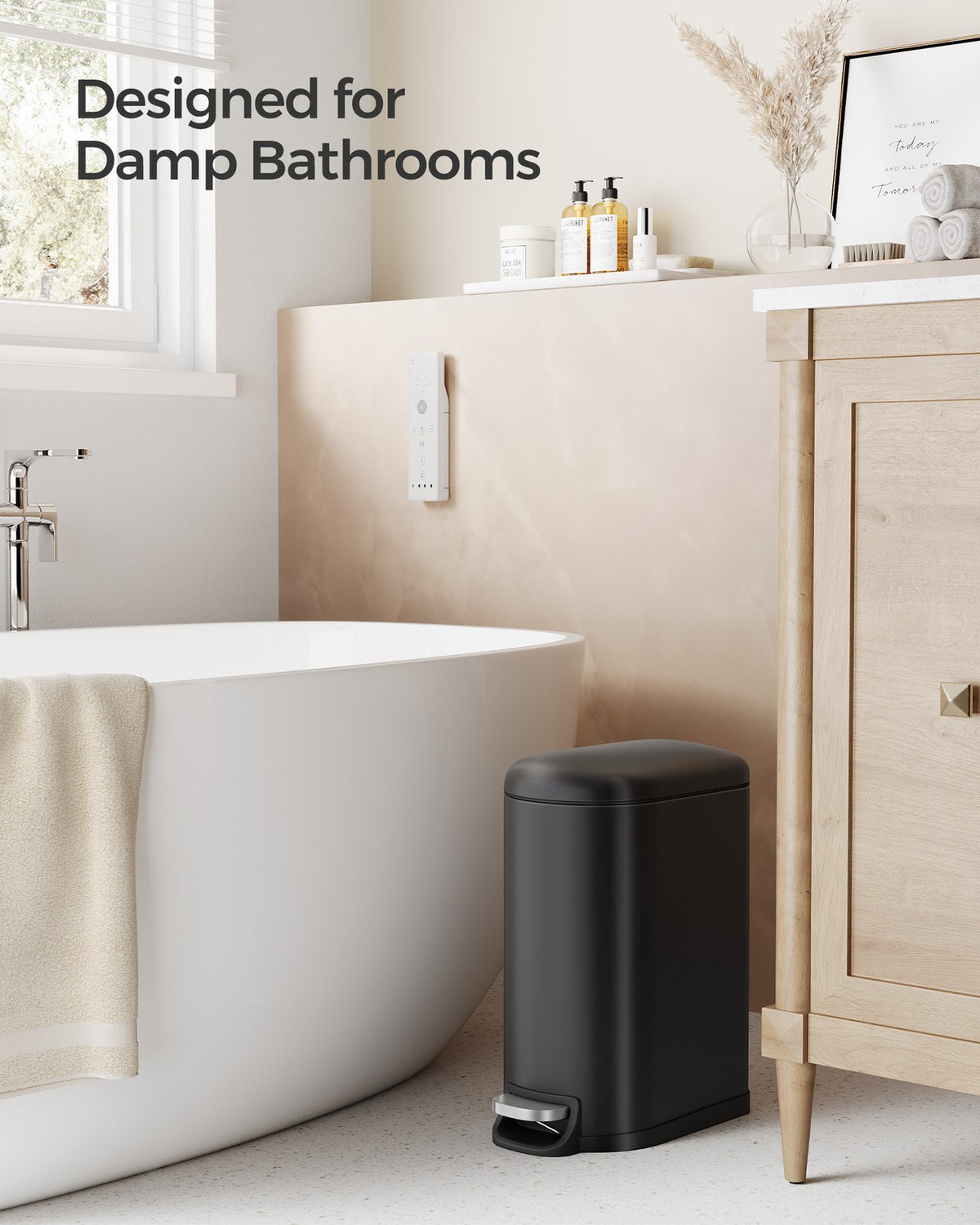 10L Small Pedal Bathroom Bin with Lid - image 3