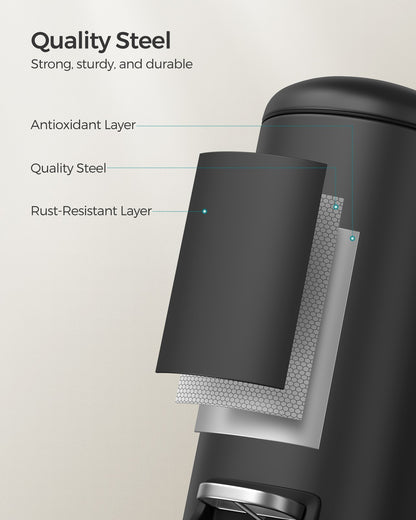 10L Small Pedal Bathroom Bin with Lid - image 6