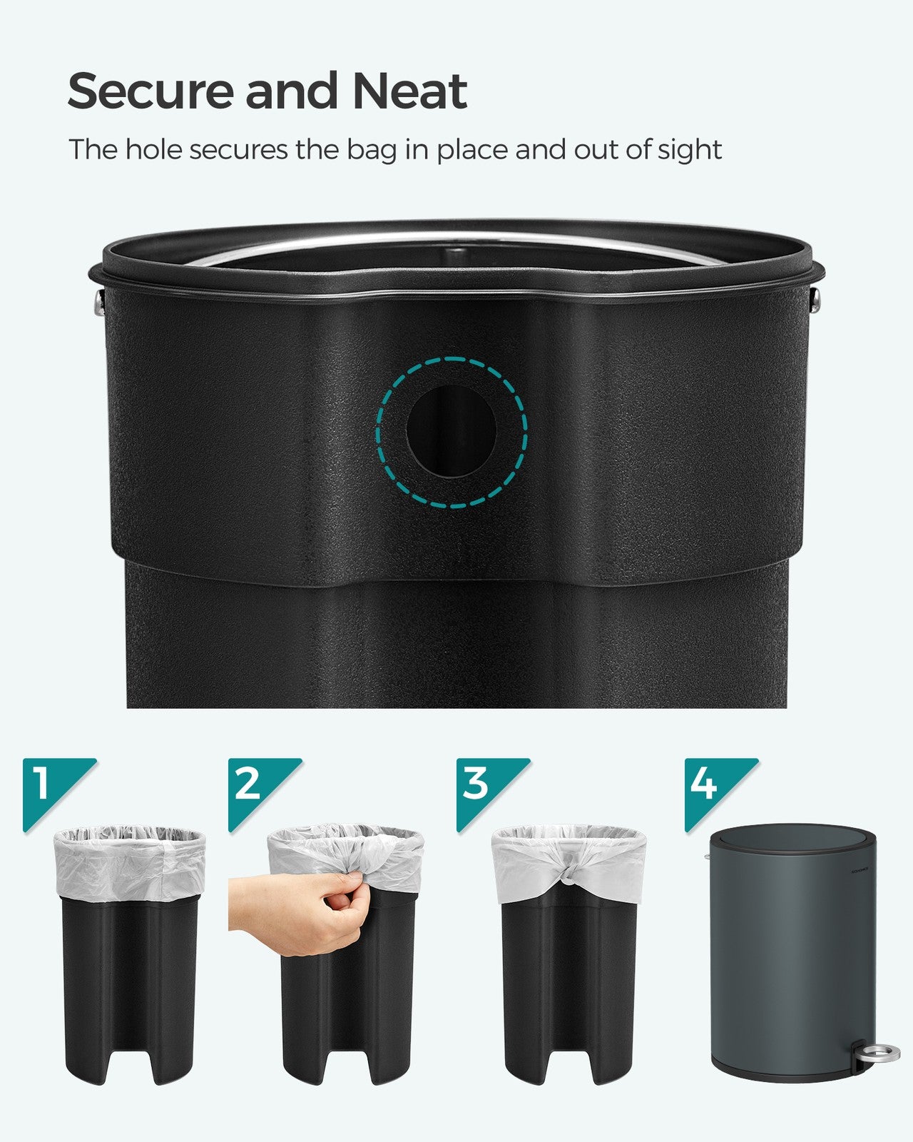 3L Step Bathroom Trash Can - image 7
