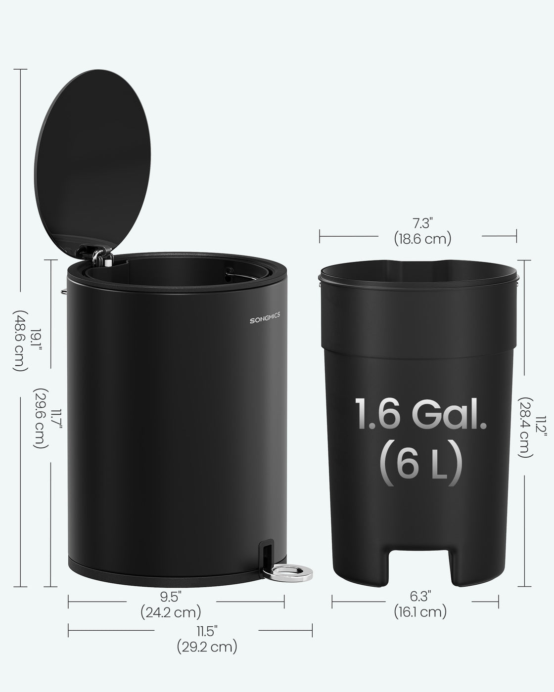 3L Step Bathroom Trash Can - image 16