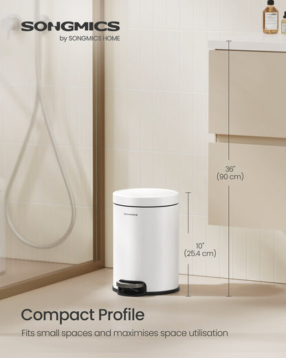 Bathroom Pedal Bin 0.8 Gallon (3 L) Steel Toilet Bin Ink Black - image 9