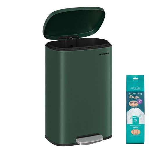 13 Gallon Step-On Pedal Bin for Kitchen Retro Green - image 1