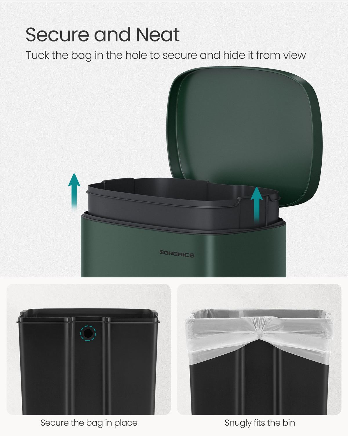 13 Gallon Step-On Pedal Bin for Kitchen Retro Green - image 5