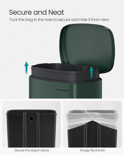 13 Gallon Step-On Pedal Bin for Kitchen Retro Green - image 5
