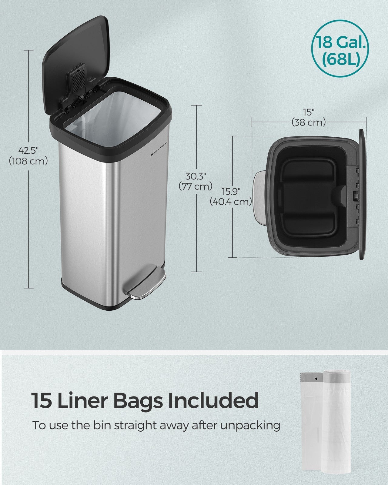 68L Rubbish Bin - image 3