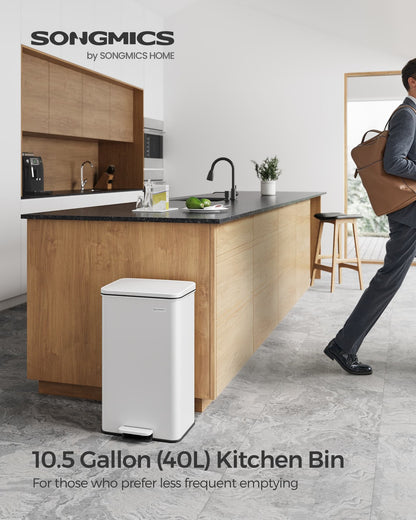 Large 40L Steel Kitchen Bin: Soft Close Lid, Black Finish, 15 Liner Bags - image 9