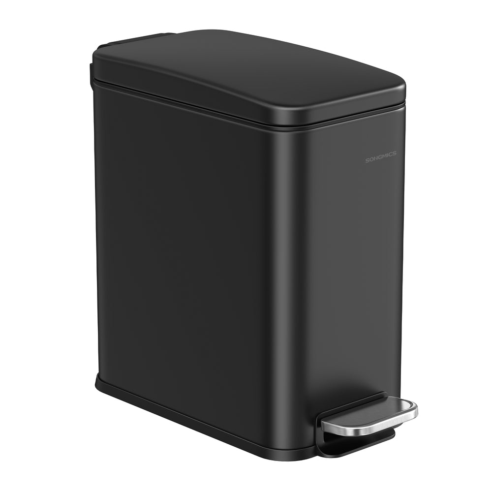 5L Bathroom Bin with Lid Black - image 1