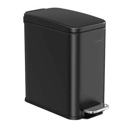 5L Bathroom Bin with Lid Black - image 1