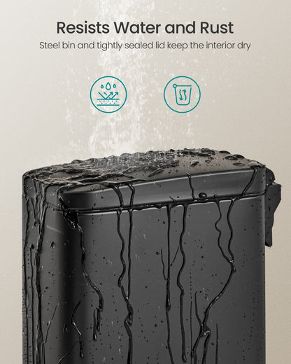 5L Bathroom Bin with Lid Black - image 4