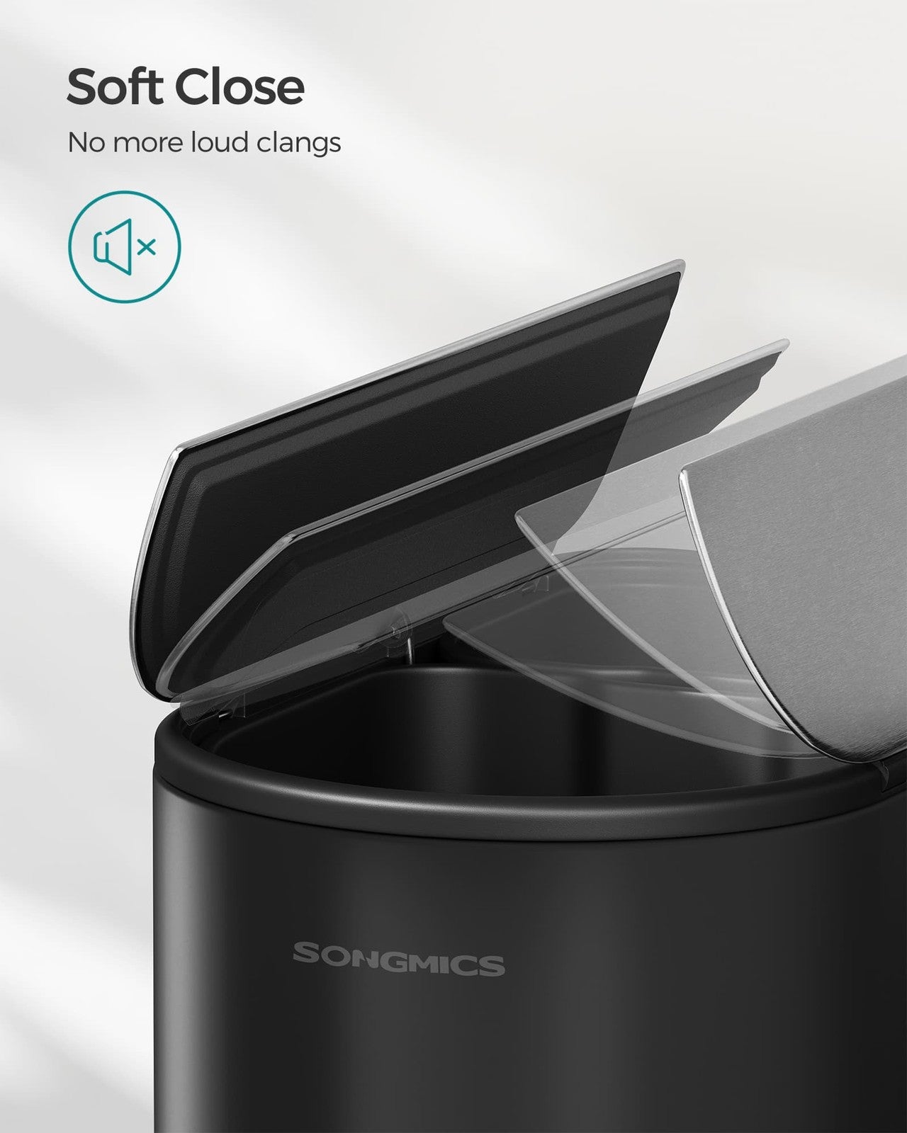 30L and 20L Double Kitchen Bin Ink Black and Metallic Silver - image 7