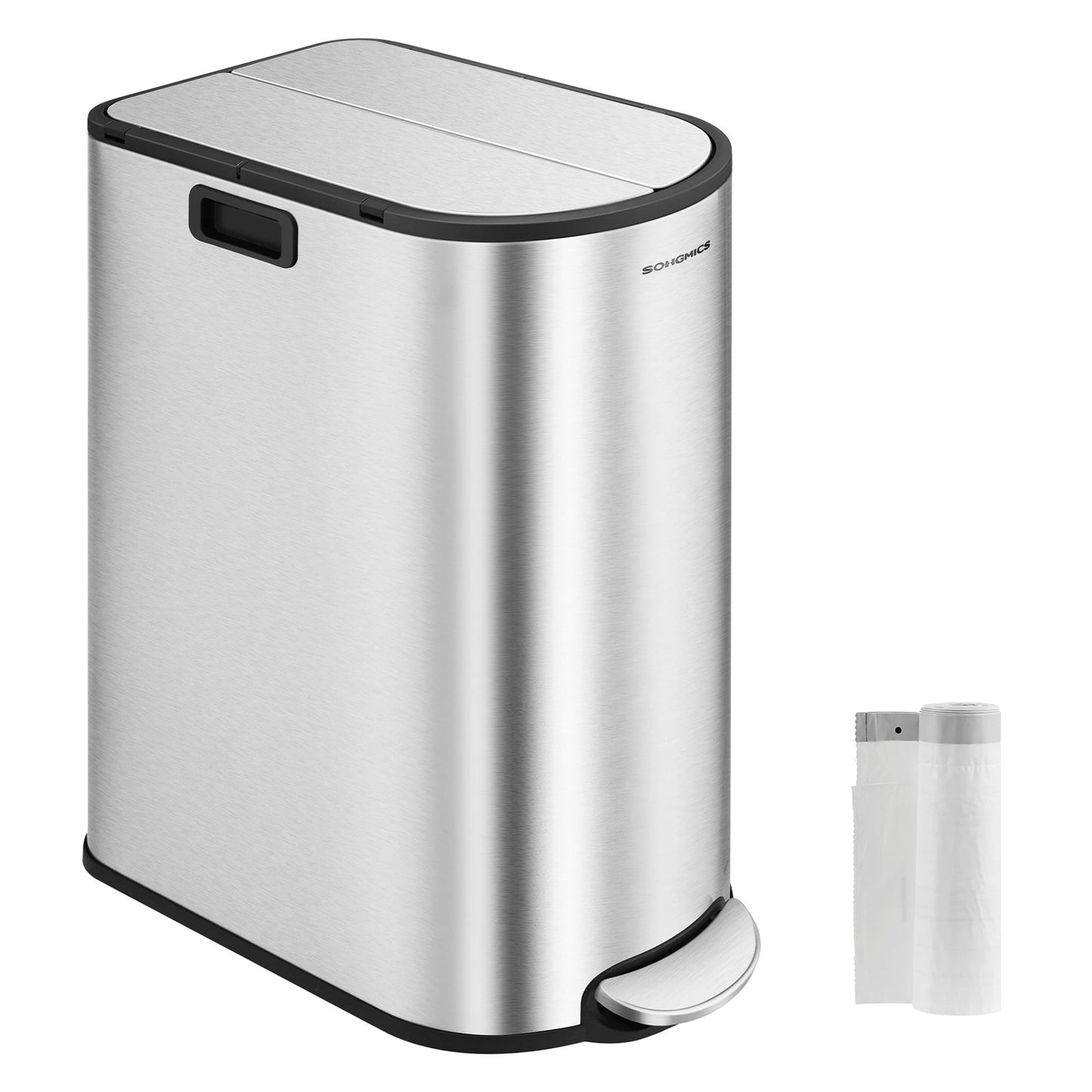 30L and 20L Double Kitchen Bin Metallic Silver - image 3