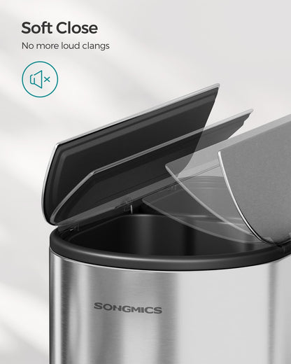 30L and 20L Double Kitchen Bin Metallic Silver - image 7